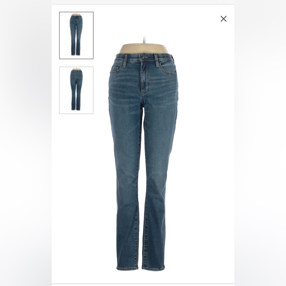 Lands' End 14P PETITE stretch mid-rise curvy skinny jeans (C3)
